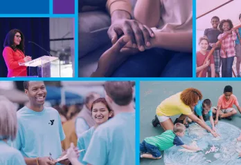 A collage of 5 images about community, unity, and diversity.