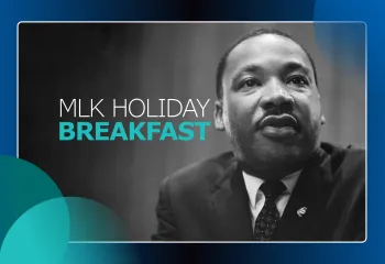 MLK Holiday BREAKFAST 2026 Event Graphic Image with event title text overlay 
